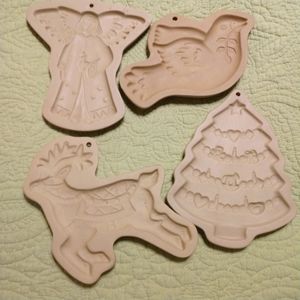 Vintage Stoneware Brown Bag Cookie Art Christmas Collection 1986 1992 1993 1994